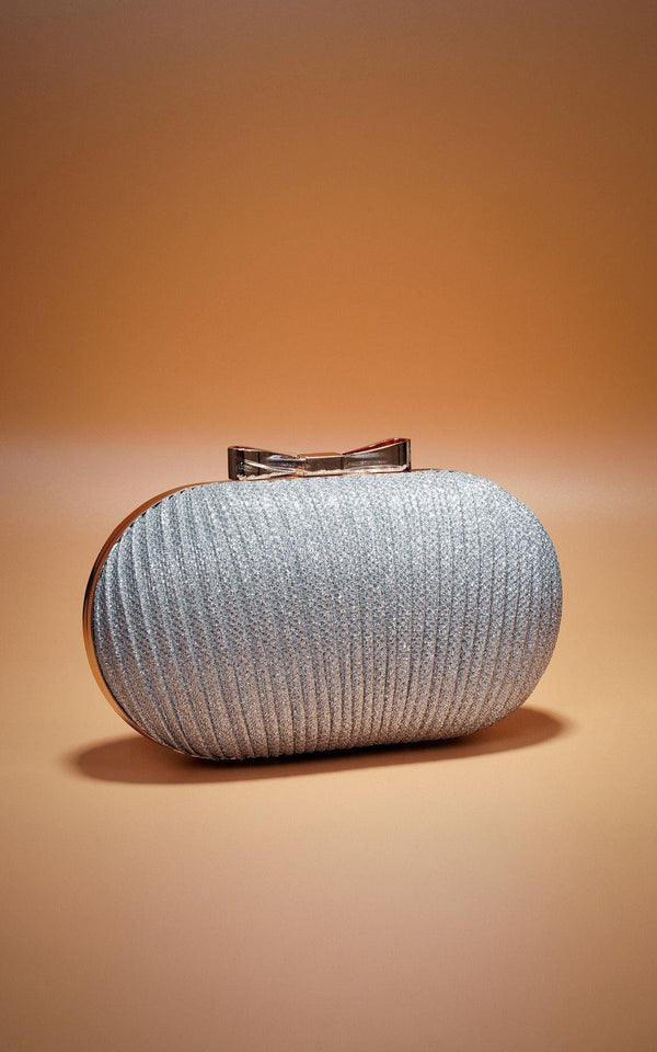 Wedding Clutch Evening Bag Pleated Satin Metal Clasp