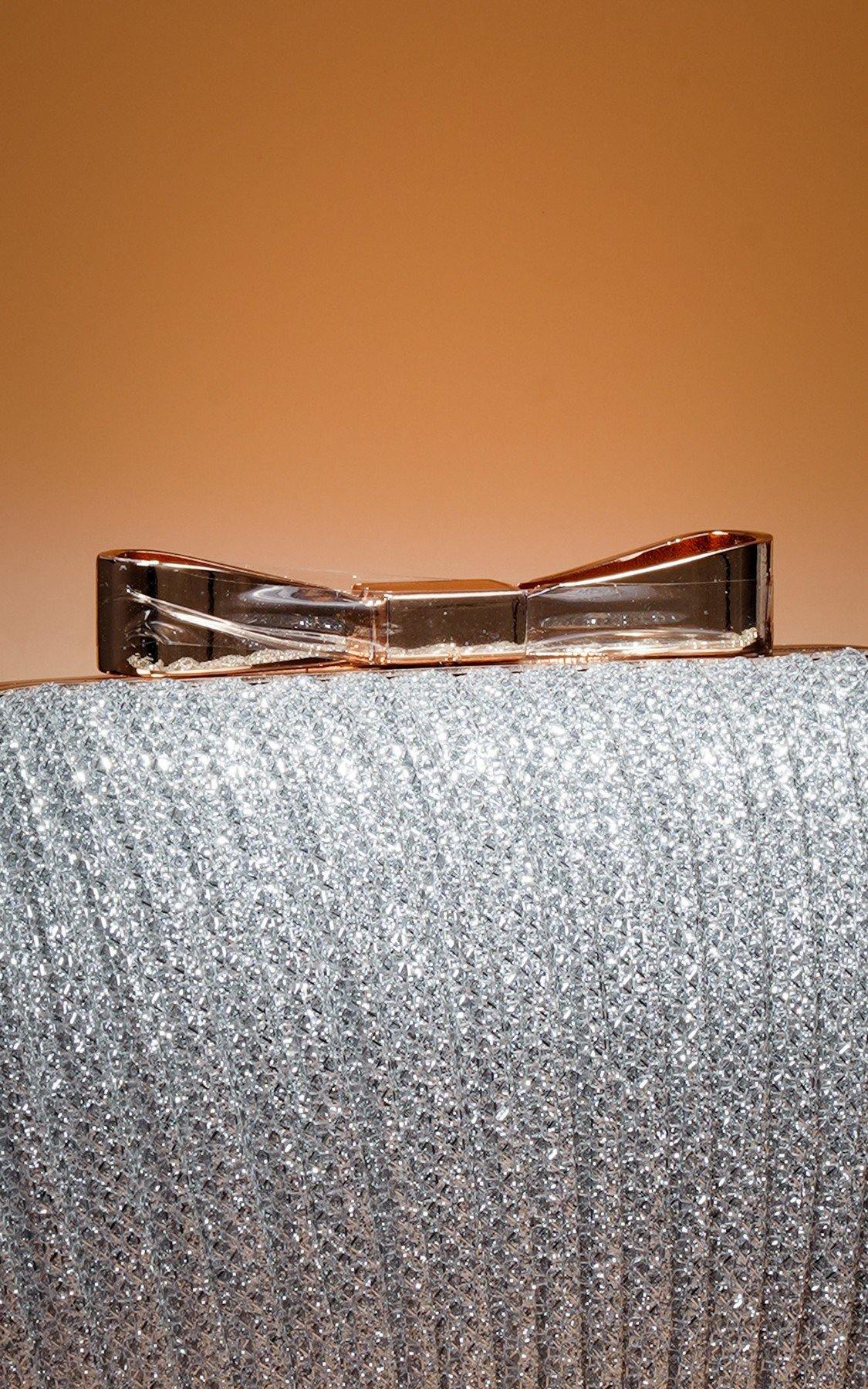 Wedding Clutch Evening Bag Pleated Satin Metal Clasp
