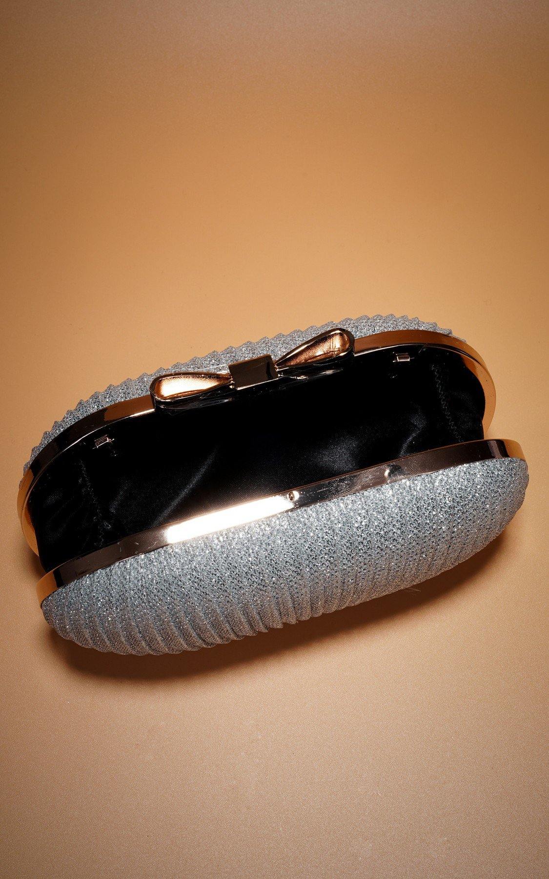 Wedding Clutch Evening Bag Pleated Satin Metal Clasp