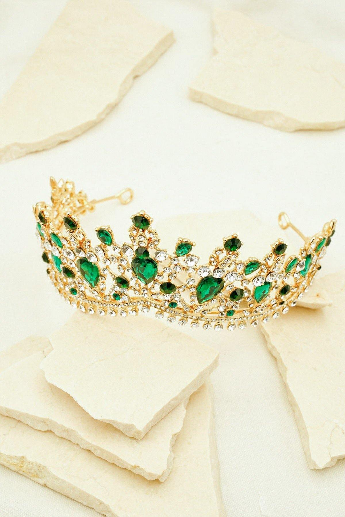Wedding Crystal Rhinestones Tiara Crown - The Dress Outlet