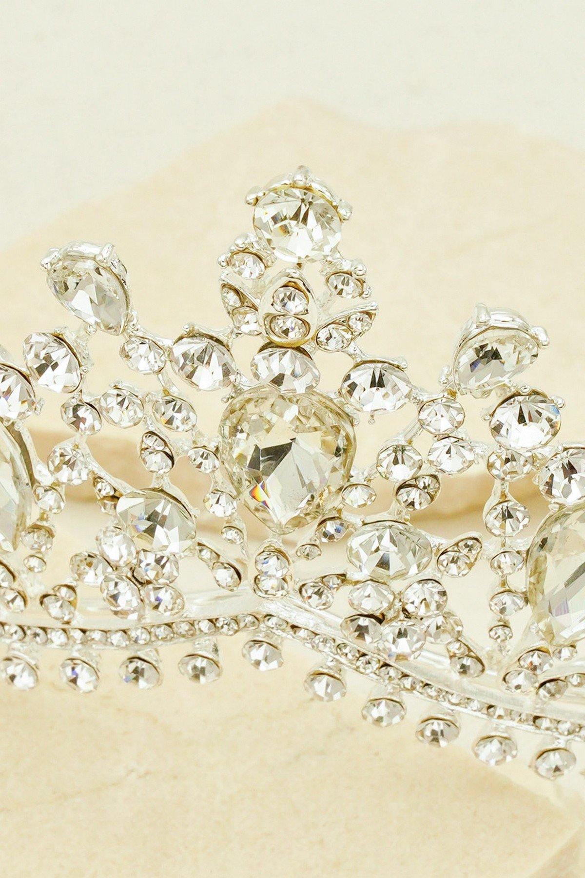 Wedding Crystal Rhinestones Tiara Crown - The Dress Outlet