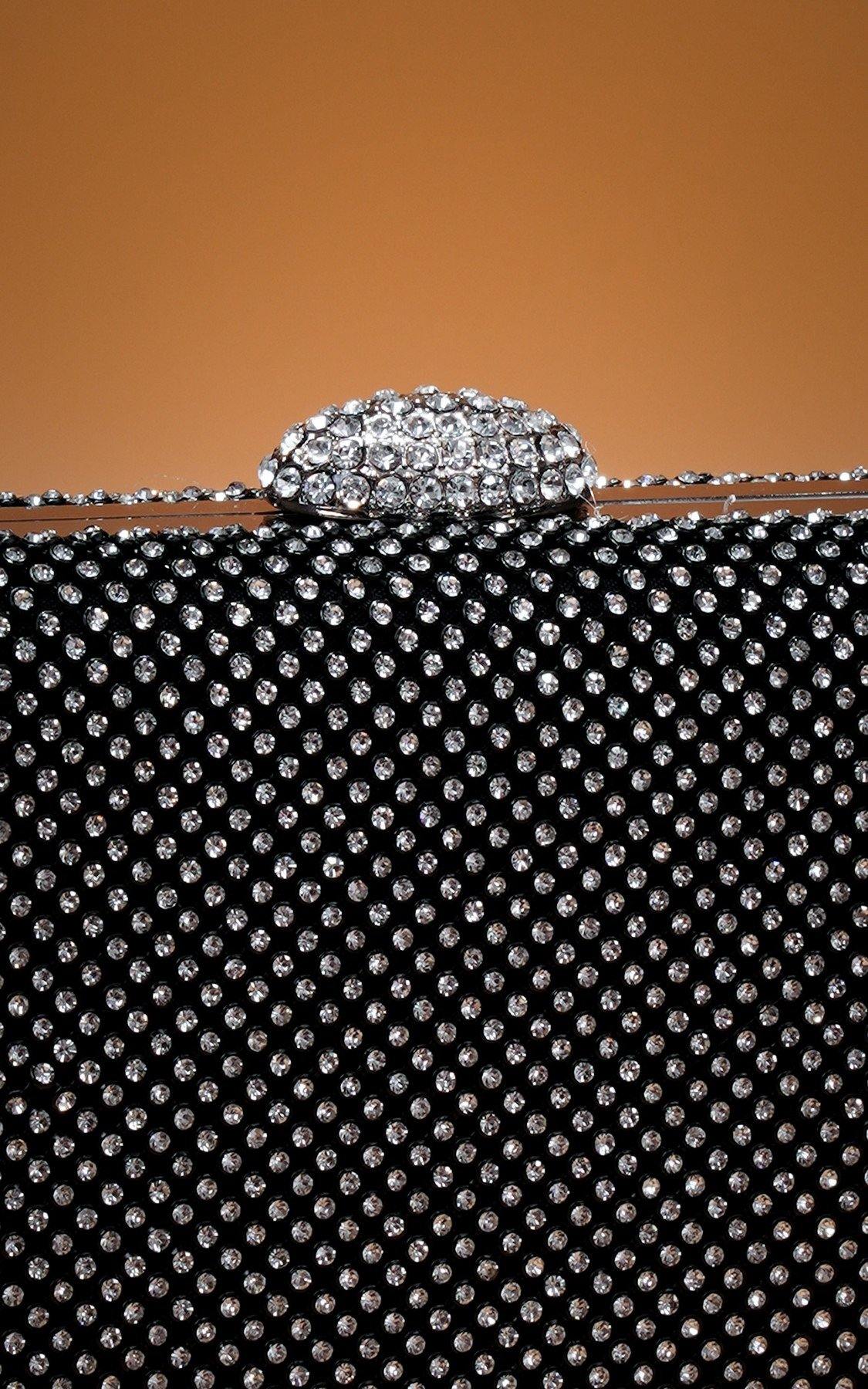 Wedding Diamante Shield Box Squire Clutch Bag