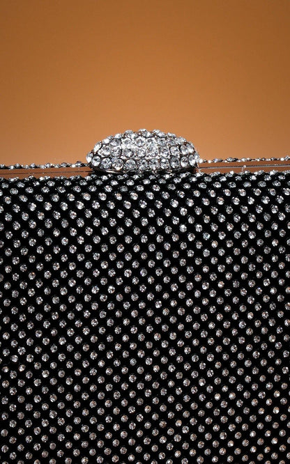 Wedding Diamante Shield Box Squire Clutch Bag - The Dress Outlet