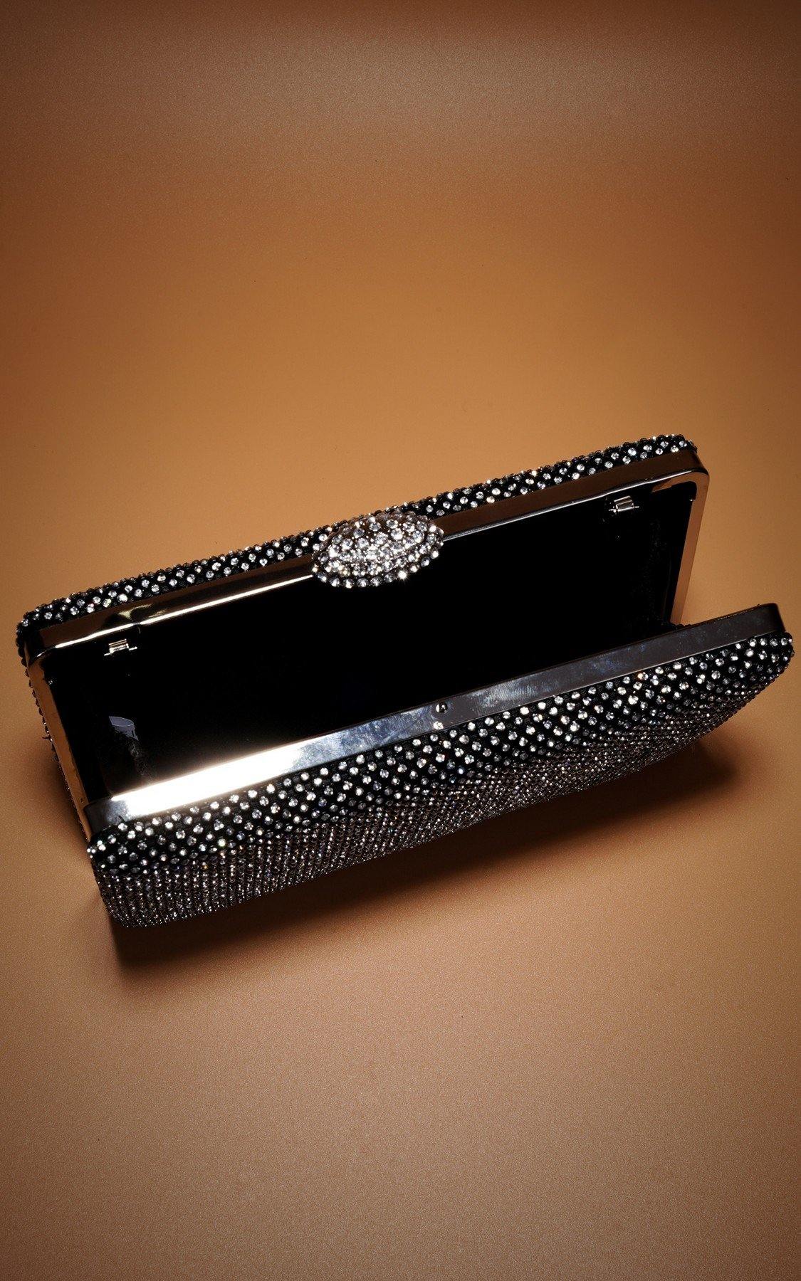 Wedding Diamante Shield Box Squire Clutch Bag