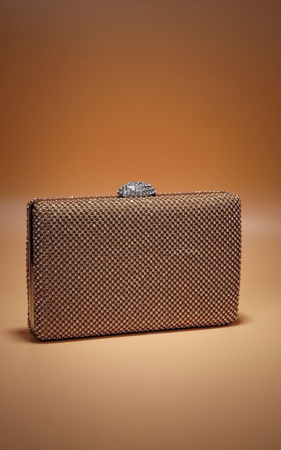Wedding Diamante Shield Box Squire Clutch Bag
