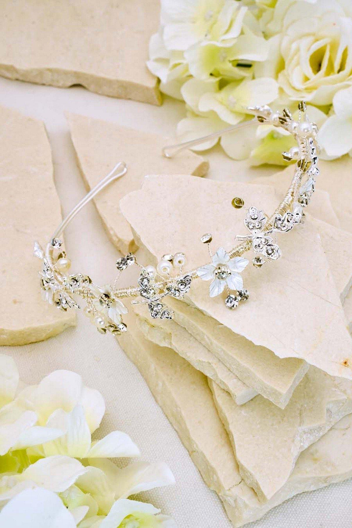 Wedding Headband Rhinestone Minimalist Bridal Headpiece - The Dress Outlet