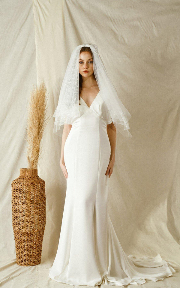 Wedding Lace Pattern Standard Length Veil